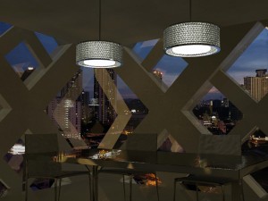 Elegant Light Shade Created from Recycled Drink Boxes by Designer Ed Chew