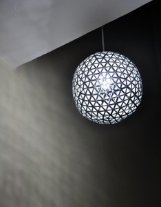 Elegant Light Shade Created from Recycled Drink Boxes by Designer Ed Chew